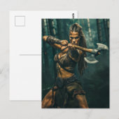 Kriegergeist einer Wikingerfrau, die kanalisiert w Postkarte (Vorne/Hinten)
