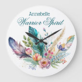 Kriegergeist-Feather-Uhr Große Wanduhr (Vorderseite)