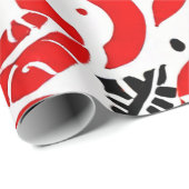 Kriegergeist: Rot, Schwarz und Weiß Geschenkpapier (Rolleneckpunkt)