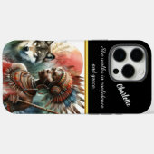 Kriegergöttin mit ihrem Wolfsbegleiter Case-Mate iPhone Hülle (Rückseite (Horizontal))