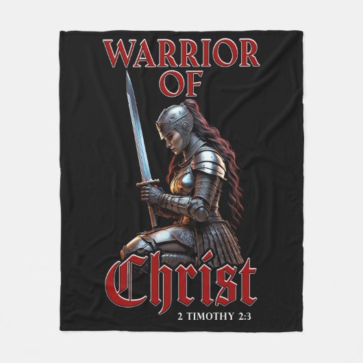Kriegerin Christi 2 Timothy 2:3 Christlich Fleecedecke (Vorderseite)