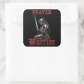 Kriegerin Christi 2 Timothy 2:3 Christlich Quadratischer Aufkleber (Tasche)