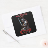 Kriegerin Christi 2 Timothy 2:3 Christlich Quadratischer Aufkleber (Umschlag)