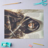 Kriegerin in Black Sci Fi Decoupage gekleidet Seidenpapier (Basteln)