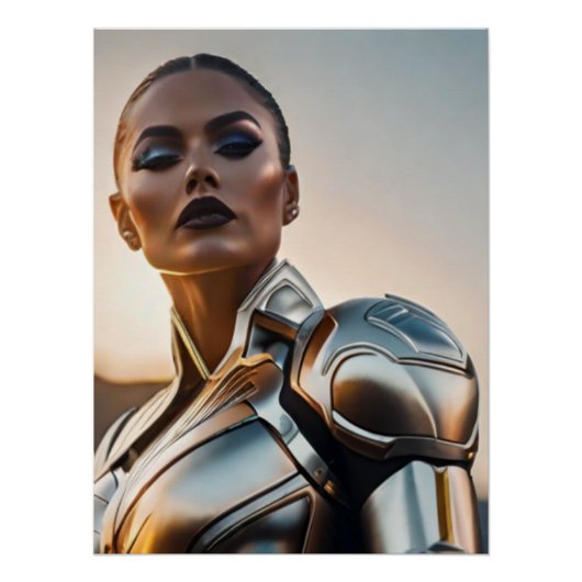 Kriegerin Mädchen der Zukunft Poster (Vorderseite)