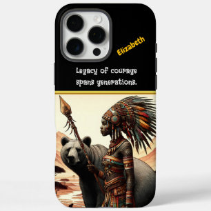Kriegerin mit Bär im Morgengrauen iPhone 16 Pro Max Hülle