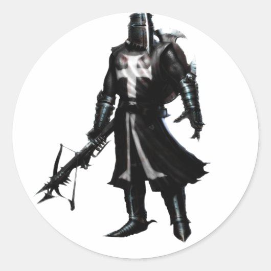 Kriegerin Runder Aufkleber (Vorderseite)