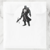 Kriegerin Runder Aufkleber (Tasche)