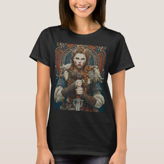 Kriegerin Wikingerin  T-Shirt (Vorderseite)