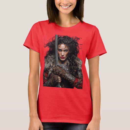 Kriegerin Wikingerin  T-Shirt (Vorderseite)