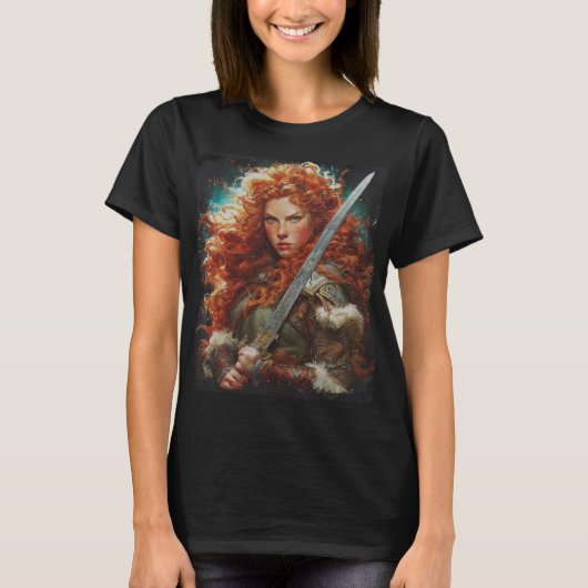 Kriegerin Wikingerin  T-Shirt (Vorderseite)
