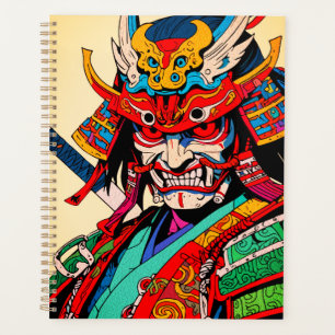 Kriegerischer Samurai-Krieger – Farbiger japanisch Planer