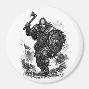 Kriegerischer Wikingeransturm – Tintenschlacht Magnet