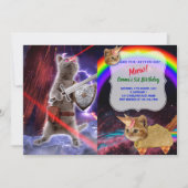 Kriegerkatze mit Lasern aus dem Auge Einladung (Vorderseite)