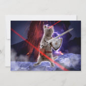 Kriegerkatze mit Lasern aus dem Auge Einladung (Rückseite)