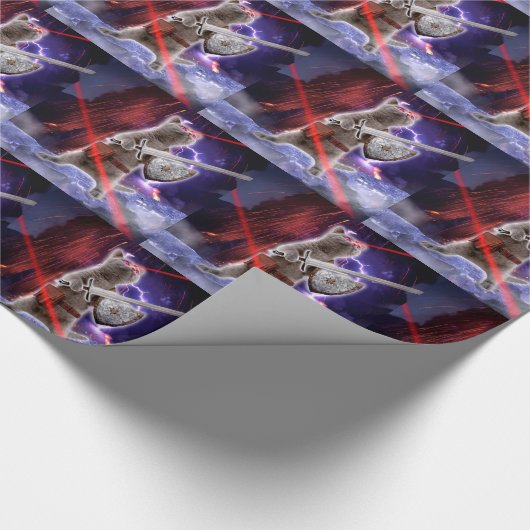 Kriegerkatze mit Lasern aus dem Auge Geschenkpapier (Ecke)