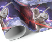 Kriegerkatze mit Lasern aus dem Auge Geschenkpapier (Rolleneckpunkt)