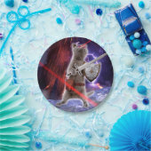 Kriegerkatze mit Lasern aus dem Auge Pappteller (Party)