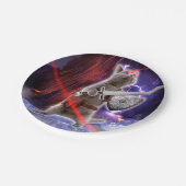 Kriegerkatze mit Lasern aus dem Auge Pappteller (Schrägansicht)