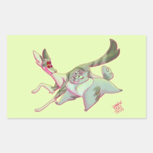 Kriegerkatzen - Ivypool und Tauben Rechteckiger Aufkleber (Vorderseite)