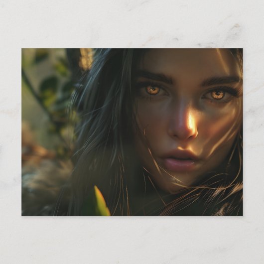 Kriegermädchen im Dschungel 1 Postkarte (Vorderseite)