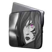 Kriegermanschette mit fuchsia-Augen Laptopschutzhülle (Vorderseite Links)