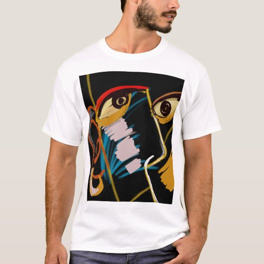 Kriegerportrait: primitive Ölentnahme T-Shirt (Vorderseite)