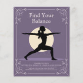 Kriegerpose - Yoga-Lehrer mit Lotusblumen Flyer (Vorne)