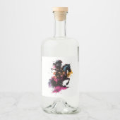 Kriegerreiten in Aquarell Alkoholflaschenetikett (Vorderseite)