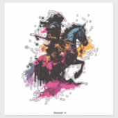 Kriegerreiten in Aquarell Aufkleber (Blatt)