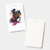 Kriegerreiten in Aquarell Ausweis (Vorder- & Rückseite)