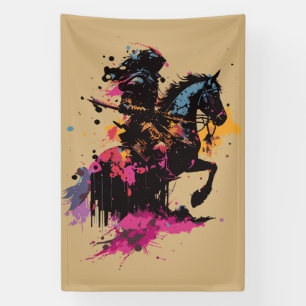 Kriegerreiten in Aquarell Banner