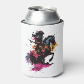 Kriegerreiten in Aquarell Dosenkühler (Kanne Vorderseite)