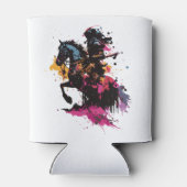 Kriegerreiten in Aquarell Dosenkühler (Rückseite)