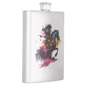 Kriegerreiten in Aquarell Flachmann (Rechts)