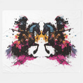 Kriegerreiten in Aquarell Fleecedecke (Vorderseite (Horizontal))