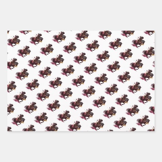 Kriegerreiten in Aquarell Geschenkpapier Set (Vorderseite 2)