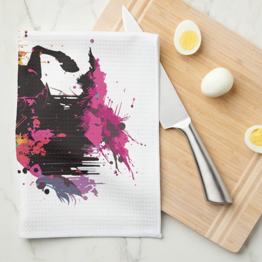 Kriegerreiten in Aquarell Geschirrtuch (Viertel Falte)