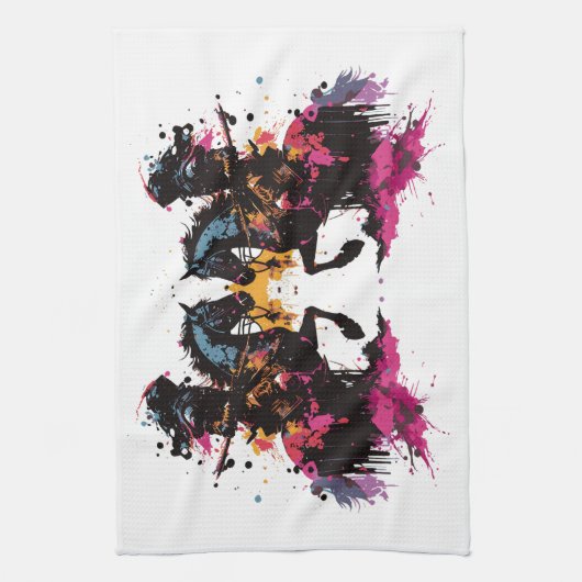 Kriegerreiten in Aquarell Geschirrtuch (Vertikal)