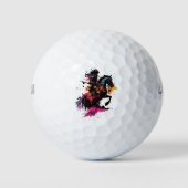 Kriegerreiten in Aquarell Golfball (Vorderseite)