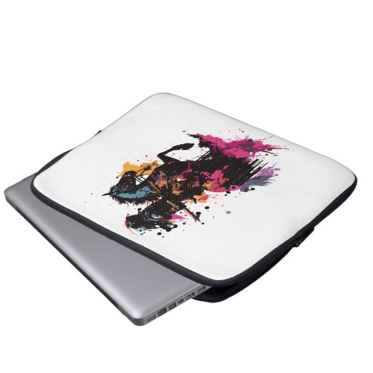 Kriegerreiten in Aquarell Laptopschutzhülle (Vorne Knopf)