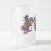 Kriegerreiten in Aquarell Mattglas Bierglas (Vorderseite Links)