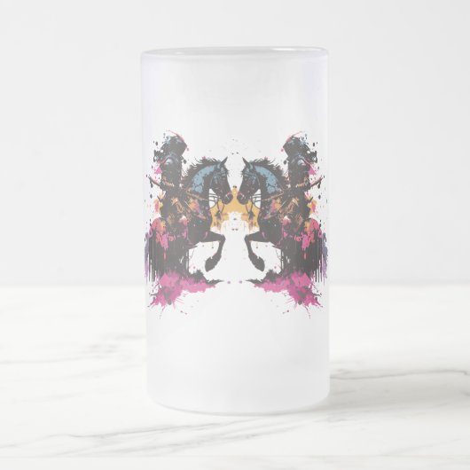 Kriegerreiten in Aquarell Mattglas Bierglas (Mittel)