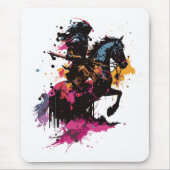 Kriegerreiten in Aquarell Mousepad (Vorne)