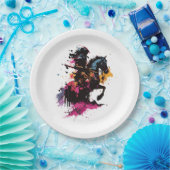 Kriegerreiten in Aquarell Pappteller (Party)
