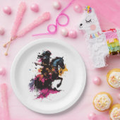 Kriegerreiten in Aquarell Pappteller (Party)