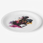 Kriegerreiten in Aquarell Pappteller (Schrägansicht)