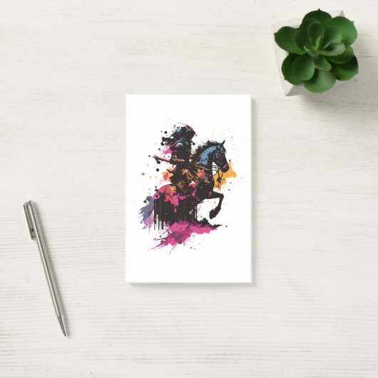 Kriegerreiten in Aquarell Post-it Klebezettel (Büro)