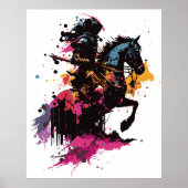 Kriegerreiten in Aquarell Poster (Vorne)
