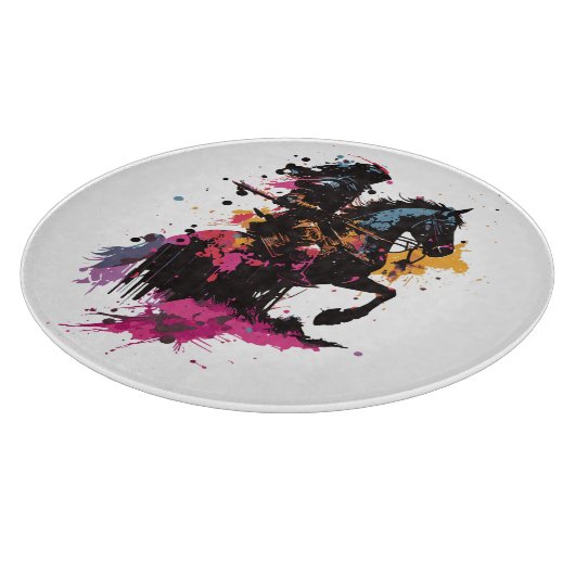 Kriegerreiten in Aquarell Schneidebrett (Ecke)